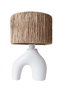 Opviq Lámpara de Mesa de Cerámica Blanco y Roble YL591